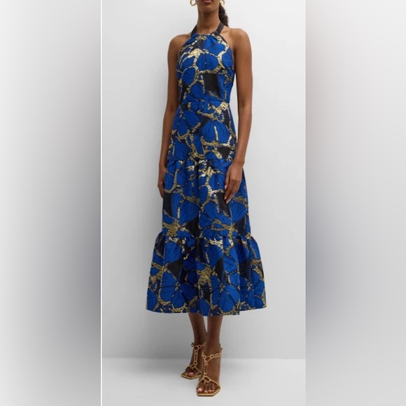 Milly Hayden Butterfly Jacquard Midi Dress 10
